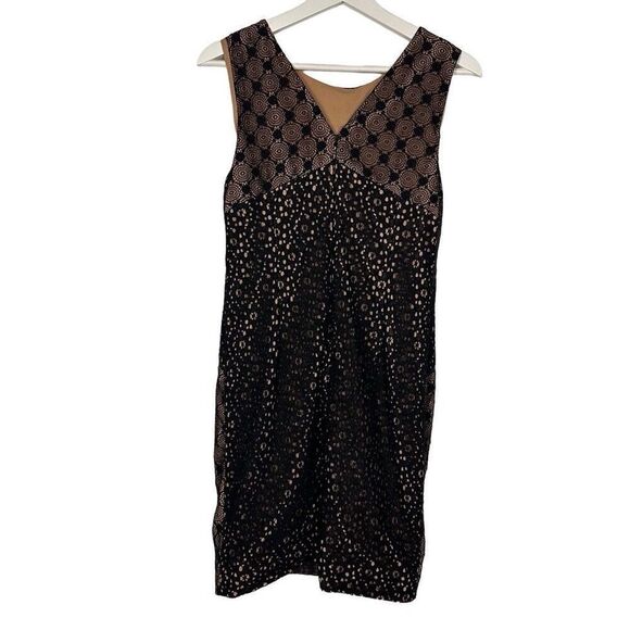 Heartloom Anthropologie Topography Black Lace Dress size Small Fitted Sheath - Picture 3 of 8